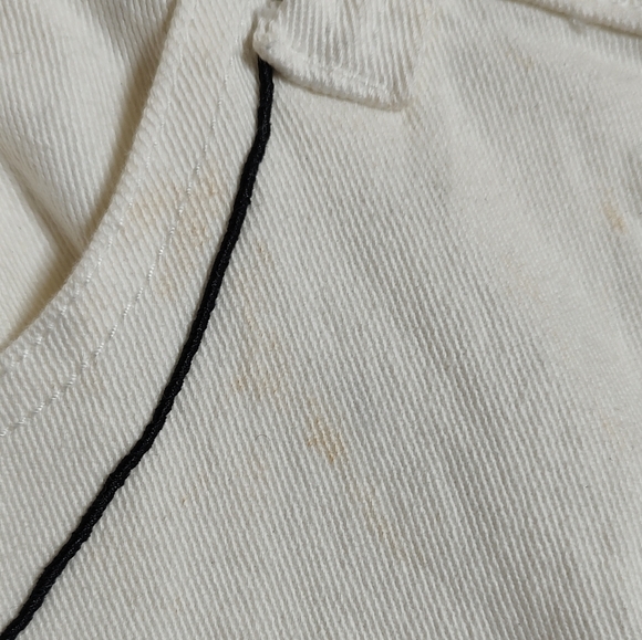 Crest Women's White Jeans with Black Embroidery Western Style - Picture 5 of 13